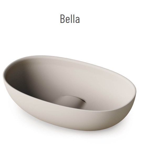 BELLA valamu tööpinnale, 650x390xh-160mm, peidetud äravool, Silkstone viimistlused- matt valge, matt hall, matt beež, matt grafiit